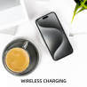 Чехол для iPhone 15 Pro/Pro Max с тематикой Санта-Клауса катающегося на лыжах - OKOMALL